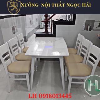 Bộ bàn ghế ăn gia đình - bộ bàn ghế cabin quán ăn nhà hàng - Hàng loại 1 gỗ cao su