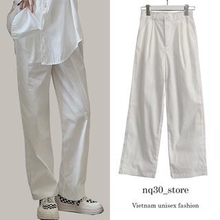Quần Kaki Nữ Ống Rộng Lưng Chun Dáng Suông Nữ Ullzang