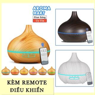 Máy Xông Tinh Dầu Phòng Ngủ Bí Ngô Cổ Cao cỡ lớn 550ml kèm Remote điều khiển, Phun Sương Tạo Ẩm, Khuếch Tán Tinh Dầu