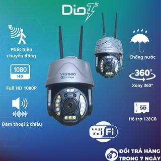 Camera wifi ngoài trời 3mpx siêu nét, chống nước, xoay 360 độ, báo động thông minh