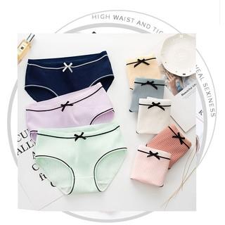 Sét 5C Quần lót nữ cotton gân tăm nơ đen, Quần chíp nữ thun lạnh dễ thương sexy gợi cảm QL08