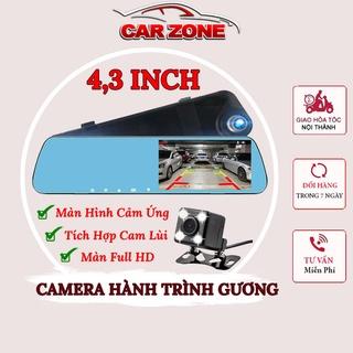 Camera Hành Trình Ô TÔ - Dạng Gương Chiếu Hậu, Màn 4,3 Inch Full hd, Tích Hợp Camera Lùi