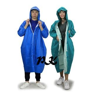 Áo mưa Dây Kéo, áo mưa vải dù tổ ong da cá và nút cài phía trước chống thấm tốt, tặng kèm túi đựng - áo mưa măng tô