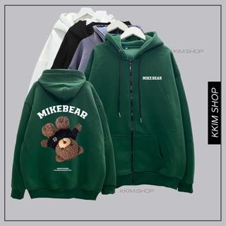 Áo Nỉ HOODIE ZIP MIKEBEAR MIKENCO, Áo khoác hoodie dây kéo unisex nam nữ form rộng oversize nỉ bông cao cấp