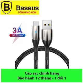 Cáp sạc và truyền dữ liệu Baseus Type C Horizontal Data cho Samsung/ Xiaomi/ Huawei/ Oppo..(sạc nhanh 3A, LED báo sạc)
