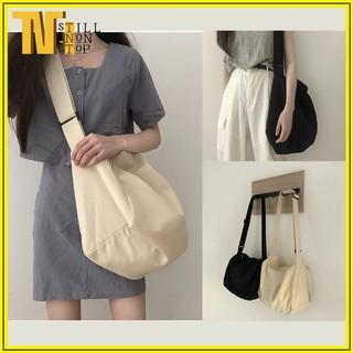 TÚI TOTE ĐEO CHÉO TRỐNG SIU TO CÓ KHÓA KÉO & TÚI CON VẢI CANVAS PHONG CÁCH ULZZANG ĐỂ ĐƯỢC SÁCH ĐỒ THOẢI MÁI CVTR05