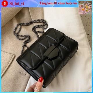 Túi Xách Nữ Cao Cấp Công Sở đeo chéo Đi Làm trần trám khóa đen thời trang Du Lịch Đẹp _Túi 04