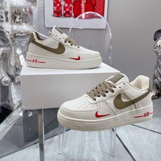 Giày Nike Air Force 1 AF1 Trắng Vệt Nâu Thể Thao Nam Nữ Cổ Thấp Đế Bằng Full Box G09