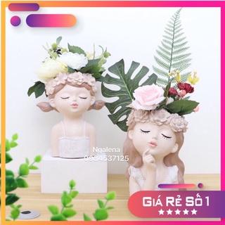 Bình hoa cô gái🔥𝙎𝙄𝙀̂𝙐 𝙎𝘼𝙇𝙀🔥Lọ cắm hoa, chậu trồng cây, trồng sen đá decor