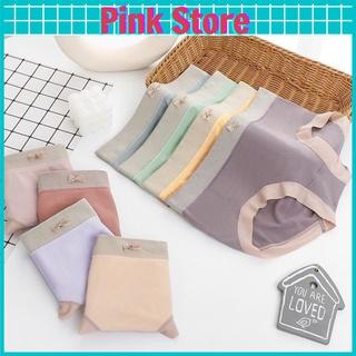 Quần Lót Nữ Cotton Dệt Kim Không Đường May Viền Su Thông Hơi Kháng Khuẩn Thoáng Mát PINK STORE QL