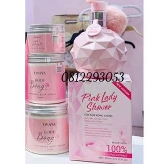 [CHÍNH HÃNG 💯%] COMBO DƯỠNG TRẮNG DA TOÀN THÂN SỮA TẮM XÔNG TRẮNG PINK LADY SHOWER & KEM BODY BÔNG