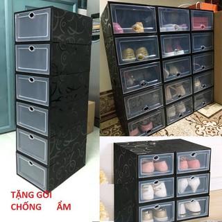 Combo 10 hộp đựng giày nhựa cứng size To (nắp trái tim)