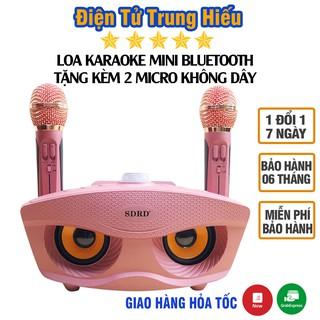 Loa karaoke mini di động SD-306 loa hát âm lớn, hát karaoke hay/Tặng Kèm 2 Mic Không Dây