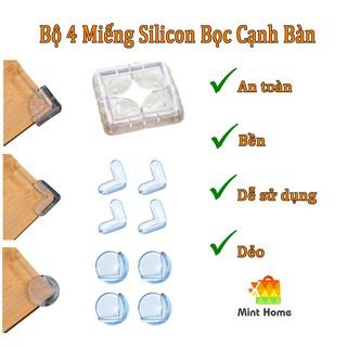 4 miếng bịt góc bàn kính bảo vệ cho bé, miếng bọc góc bàn an toàn cho bé, miếng bọc cạnh bàn silicon