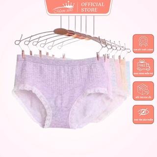 Hộp 5 quần lót nữ cotton muối tiêu hạt gạo vỏ trắng cao cấp