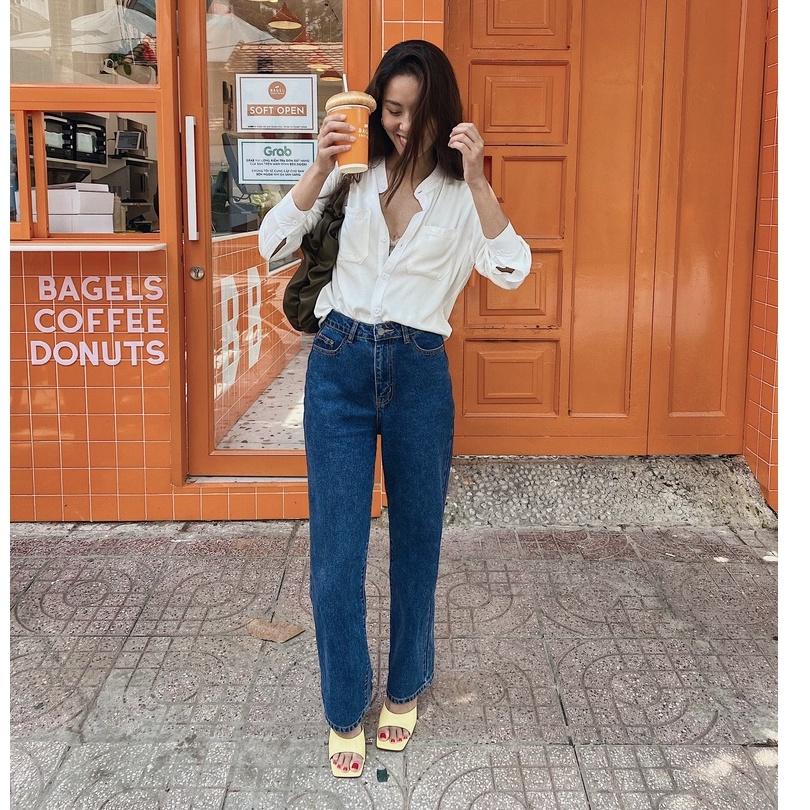 Chất liệu của quần jeans nữ ống suông rộng là gì?