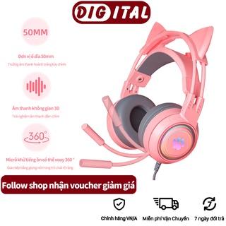 Tai Nghe Mèo có dây, Headphone Chụp Tai Có Mic Chơi Game SY-G25 , Đơn vị ổ đĩa 50mm,Âm thanh không gian 3D,Nghe Nhạc HIF