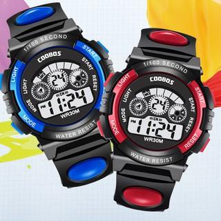 Đồng hồ điện tử chính hãng COOBOS đa năng chống nước có đèn bảy màu dành cho bé đồng hồ trẻ em đồng hồ thể thao