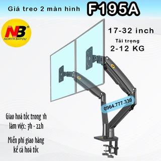 F195A Giá treo 2 màn hình máy tính NB #Tay treo 2 màn hình đa năng #Xoay 360 độ (màn hình 17-32 inch) NorthBayou