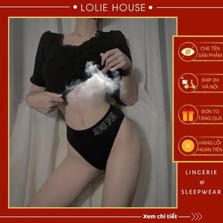 Quần lót lọt khe nữ sexy Allmix Sport cotton thể thao cạp to LOLIE HOUSE - LK4