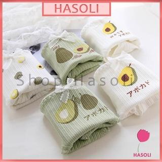 [Mua 4 Tặng 1] Set 4 Quần Lót Nữ Cotton Y Tế Mềm Thoáng Hình Bơ Trắng Xanh S52 Bigsize