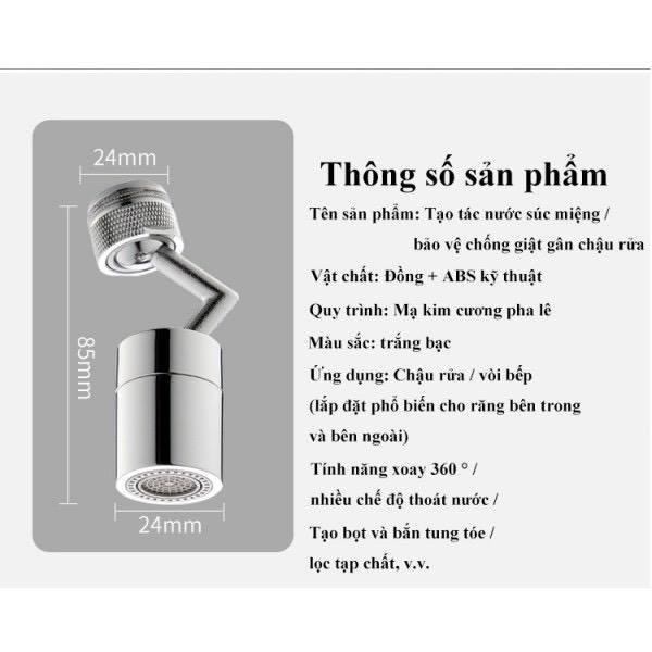 Đầu nối vòi nước xoay được thiết kế để làm gì?