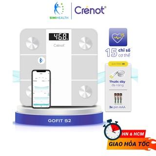 Cân Sức Khoẻ Điện Tử Thông Minh Crenot Gofit S2 đo 15 chỉ số kết nối bluetooth phân tích mỡ béo cơ thể body fat scale