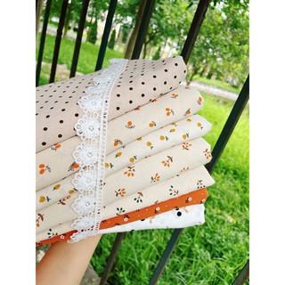vải thô đũi cara mẫu thiết kế riêng 100% cotton mềm mát may váy,bộ,đồ handmade khẩu trang túi ví