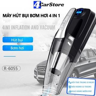 Máy hút bụi cầm tay mini kiêm bơm lốp ô tô RUNDONG R-6055 đa năng| Hút bụi, bơm lốp, đo áp suất lốp, đèn led chiếu sáng