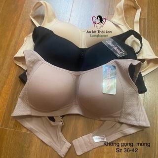 Áo lót nữ, áo ngực không gọng mỏng Thái Lan 1840 không đệm bigsize ôm ngực size 36 đến size 42 màu da/đen/ruốc