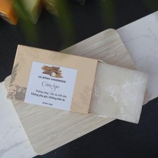Xà Bông Sinh Dược Cám Gạo Hữu Cơ- Xà Phòng Tắm Handmade Thảo Dược 100% ( chuẩn Organic) Giúp Sáng Da, Tẩy  Da Chết, Ngừa