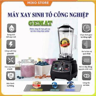 [FreeShip 60k] Máy Xay Sinh Tố Công Nghiệp GEMAT 5000W Thêm Chế Độ Hẹn Giờ Xay Tự Động. Máy sinh tố đa năng. BH 24 Th