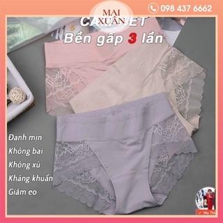 Quần lót nữ cotton phối ren cạp cao gen bụng - freesize - quần chíp nữ hàng cao cấp FLQ48