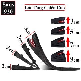 Lót giày tăng chiều cao 3cm 5cm 7cm 9cm Sans920 miếng lót giầy độn đế nâng gót đệm khí nguyên nửa bàn 3P 5P 7P 9P