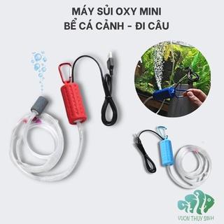 [Mã PET20K giảm 20K đơn 250K] Máy sủi oxy mini siêu êm máy sục oxi bể cá cảnh bơm khí khi đi câu hồ cá, kết nối USB