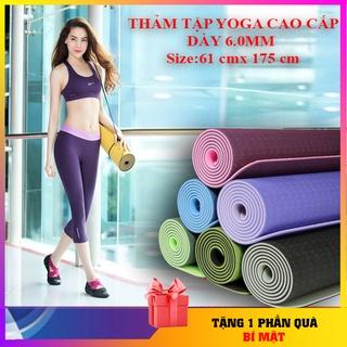 Thảm tập yoga, gym 2 lớp TPE loại cao cấp chống trượt dày 6,8mm TL779