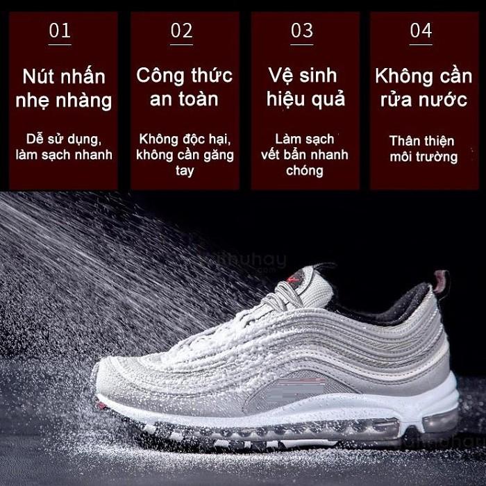 Chai xịt bọt làm sạch giày có thể sử dụng cho tất cả các loại giày không?