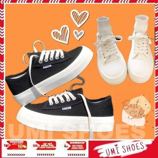 [ĐẾ CAO] Giày thể thao nữ đế bằng bánh mì basic độn đế vải canvas bata mới hot phong cách retro ulzzang đẹp cá tính đẹp