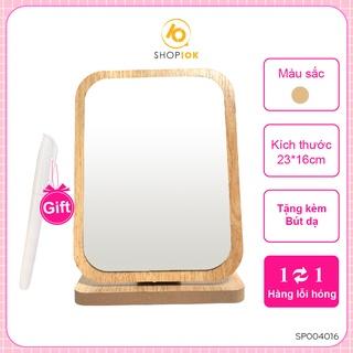 Gương gỗ để bàn trang điểm tặng kèm bút dạ trắng SHOP10K - SP004016