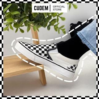 Giày van caro nam nữ, giày lười vải slip on chất liệu canvas dày dặn thoáng khí S5