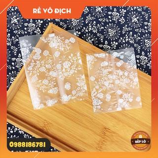 Túi đựng bánh Quy - bánh Trung Thu - đựng kẹo - đựng trà hoa các loại bông hồng trắng - set 100 túi SIÊU ĐẸP