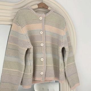 Áo khoác cardigan, áo khoác len tay dài dệt kim hoạ tiết kẻ ngang phong cách Hàn Quốc KL001