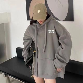 Áo hoodie nam nữ form rộng nỉ bông dây rút to WORK WORK phong cách Hàn Quốc