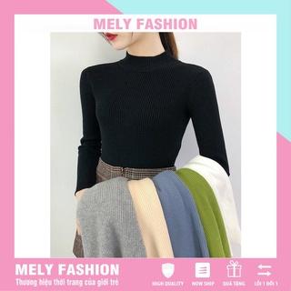 Áo len tăm nữ cổ lọ 3 phân trơn ôm body mềm mịn co giãn loại 1 nhiều màu dễ phối đồ hàng Quảng Châu AL01