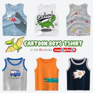 Áo ba lỗ bé trai EROKIDS áo sát nách cho bé in hình ngộ nghĩnh chất cotton hàng xuất Âu Mỹ