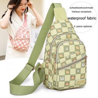 Túi Đeo Chéo Trước Ngực Bằng Da Mềm Gọn Nhẹ In Họa Tiết Gấu Dễ Thương Cho Nữ