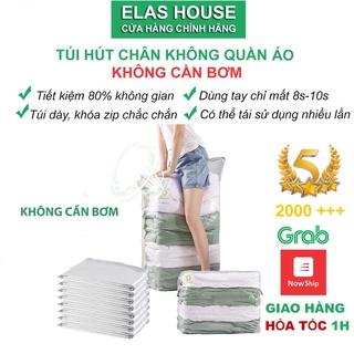 Túi hút chân không đựng quần áo Elas House để bọc chăn màn không cần dùng bơm 2 lớp khóa zip