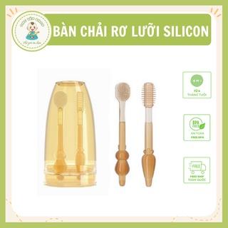 Set rơ lưỡi và Bàn chải tập đánh răng và matxa nướu silicon cho bé