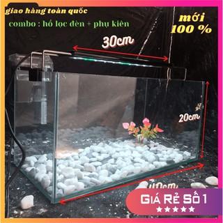 Bể cá mini 40cm COMBO đầy đủ có đèn led siêu dễ thương 3 chế độ sáng