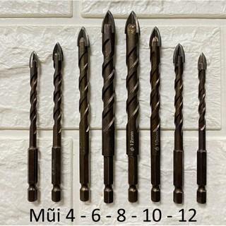 COMBO 4 ĐẦU MŨI KHOAN ĐA NĂNG CHỮ THẬP 6-8-10-12mmm ( 4 Cạnh )